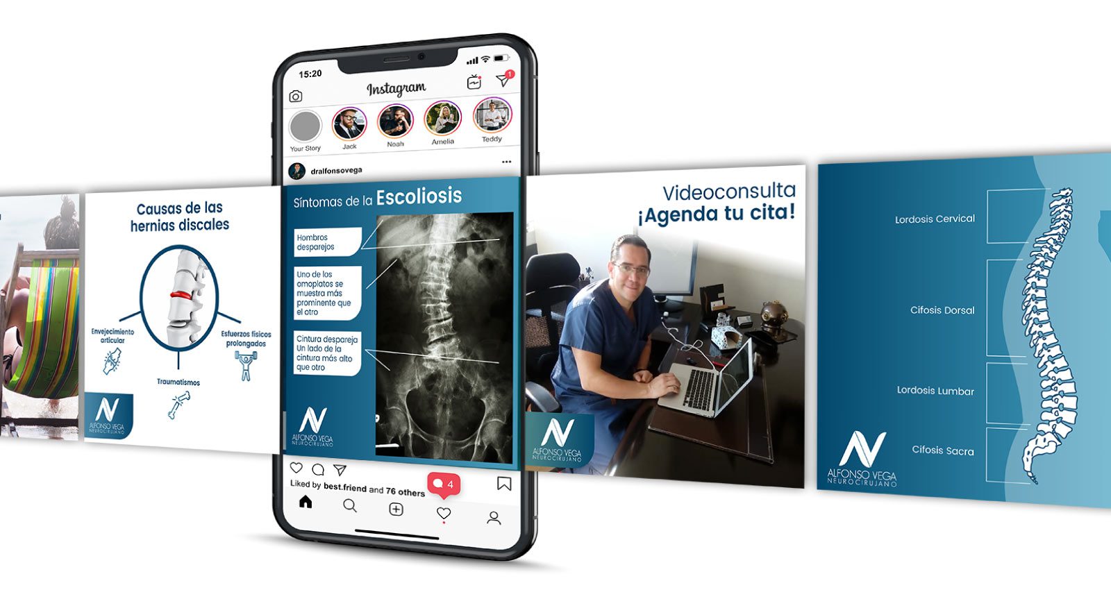Diseño gráfico para el canal Social Media del Dr. Alfonso Vega