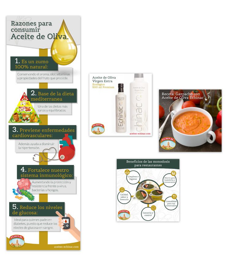 Diseño gráfico para redes para Aceites Echinac